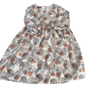 Pastourelle by Pippa & Julie Long Sleeve Cream Leaf Pattern School Girls Size 6X